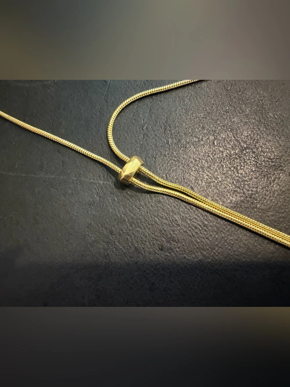 Gold Adjustable Lariat/Bolo Necklace - Women's Accessory